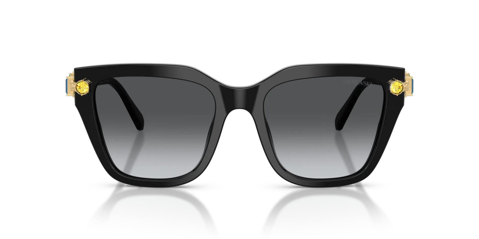 Swarovski SK6041 1001T3 Occhiali da sole Acetato Nero Grigio Geometrica Polarizzata - immagine 3