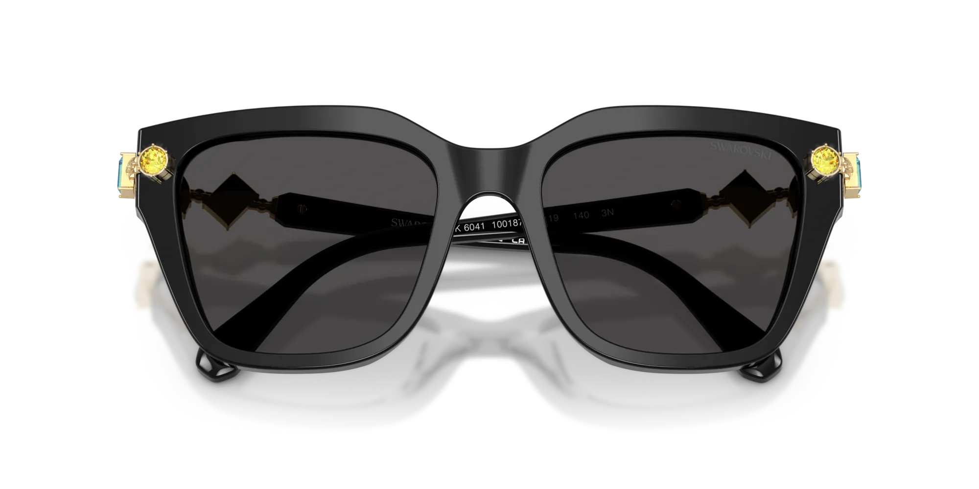 Swarovski SK6041 100187 Occhiali da sole Acetato Nero Grigio Geometrica Normale - immagine 2