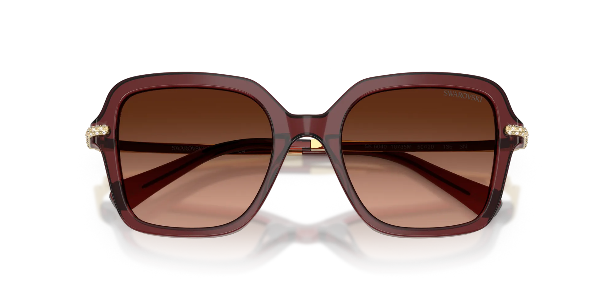 Swarovski SK6040 10735M Occhiali da sole Acetato Rosso Rosa Geometrica Normale Sfumato - immagine 2