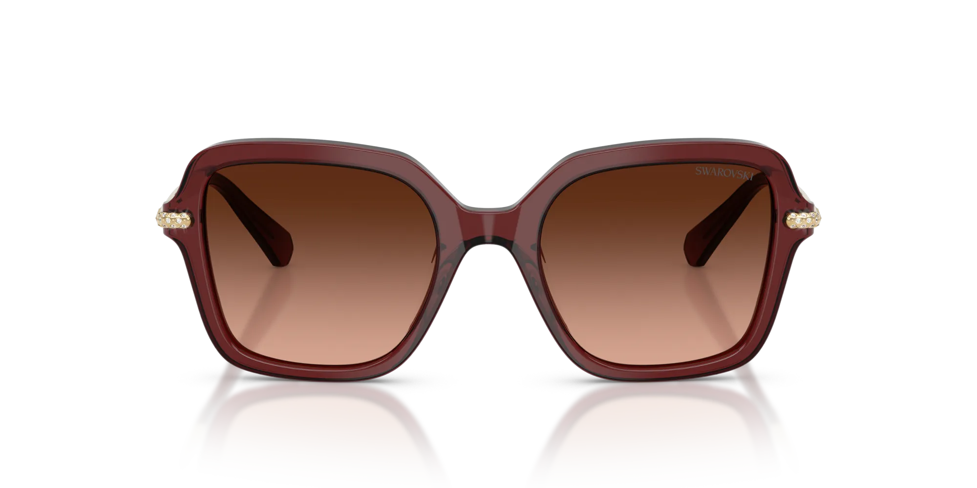 Swarovski SK6040 10735M Occhiali da sole Acetato Rosso Rosa Geometrica Normale Sfumato - immagine 3