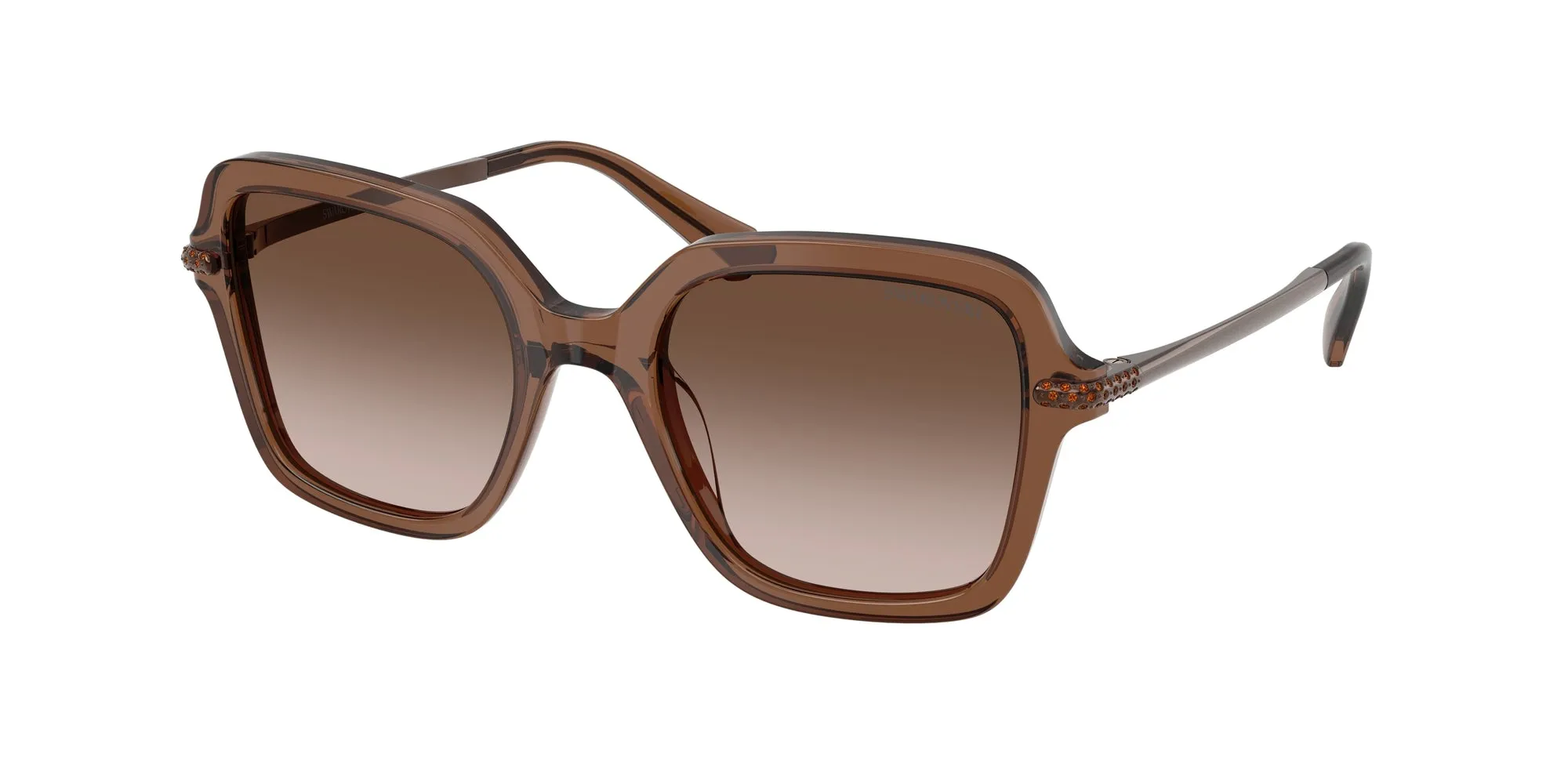 Swarovski SK6040 106713 Occhiali da sole Acetato Marrone Marrone Geometrica Normale Sfumato - immagine 1