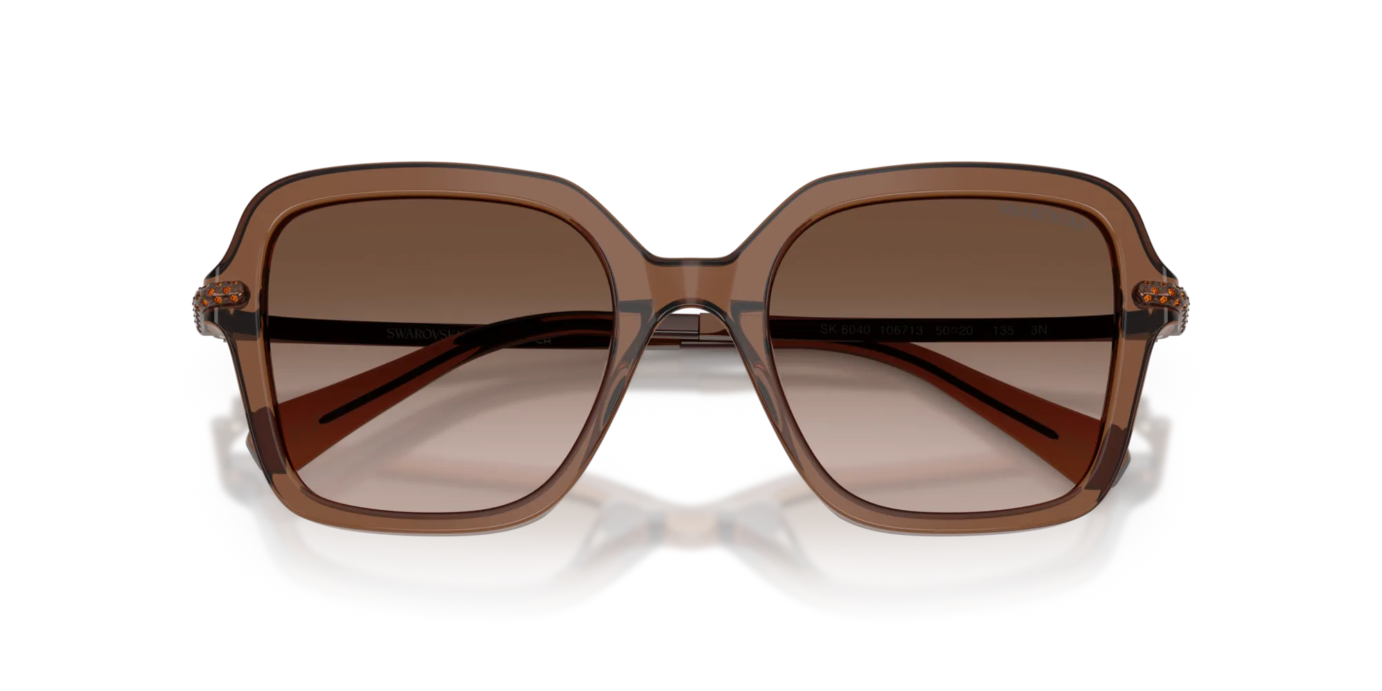 Swarovski SK6040 106713 Occhiali da sole Acetato Marrone Marrone Geometrica Normale Sfumato - immagine 2