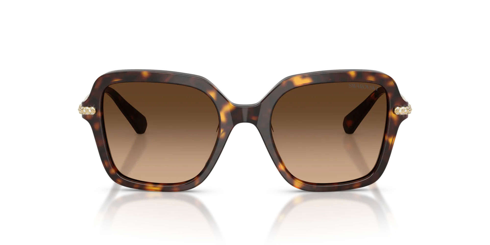 Swarovski SK6040 100274 Occhiali da sole Acetato Tartaruga Marrone Geometrica Normale Sfumato - immagine 3