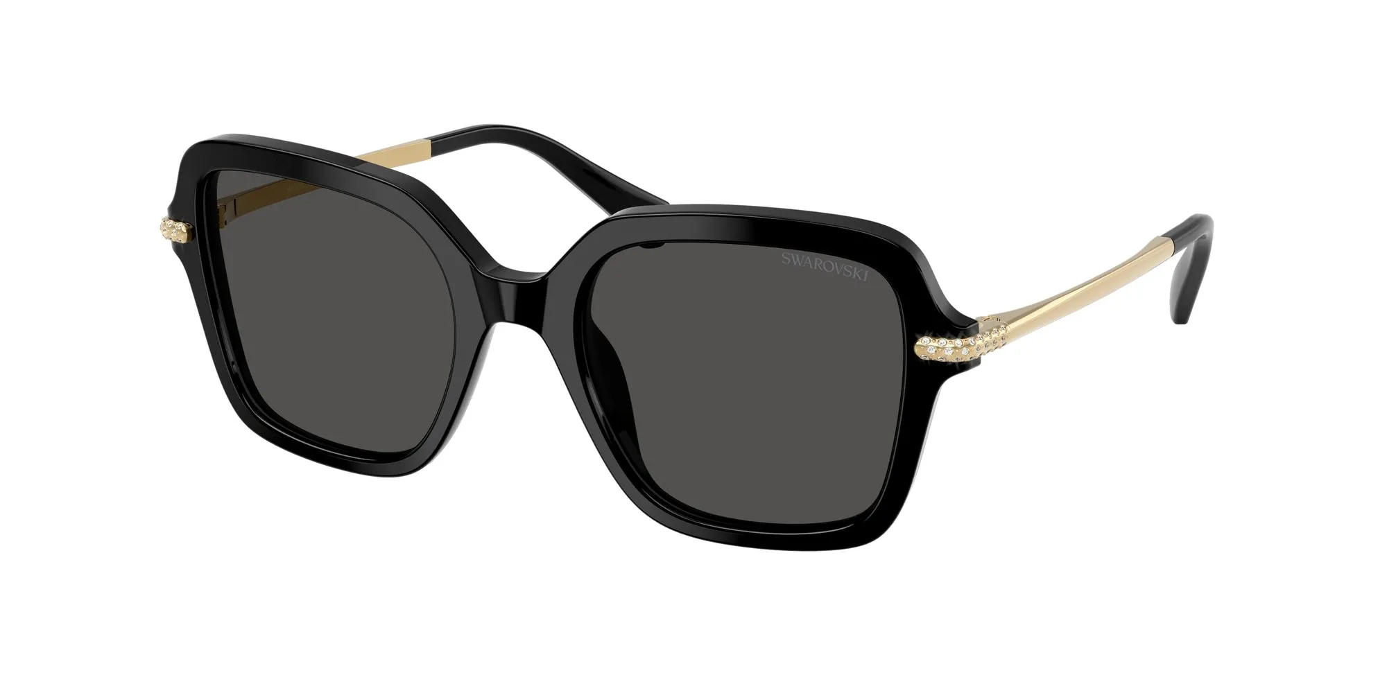 Swarovski SK6040 100187 Occhiali da sole Acetato Nero Grigio Geometrica Normale - immagine 1