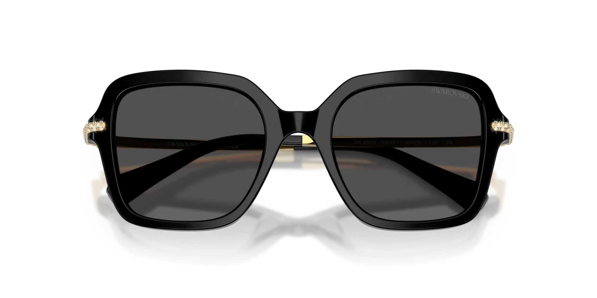 Swarovski SK6040 100187 Occhiali da sole Acetato Nero Grigio Geometrica Normale - immagine 2