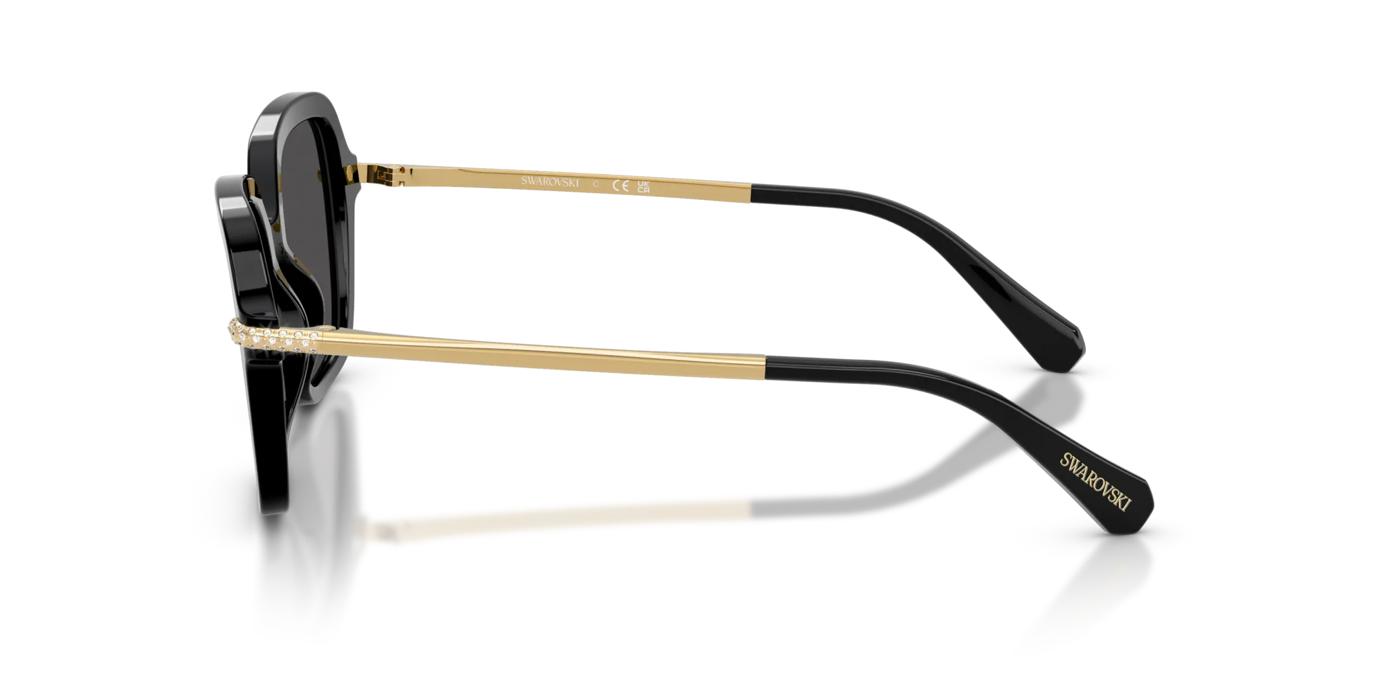Swarovski SK6040 100187 Occhiali da sole Acetato Nero Grigio Geometrica Normale - immagine 4
