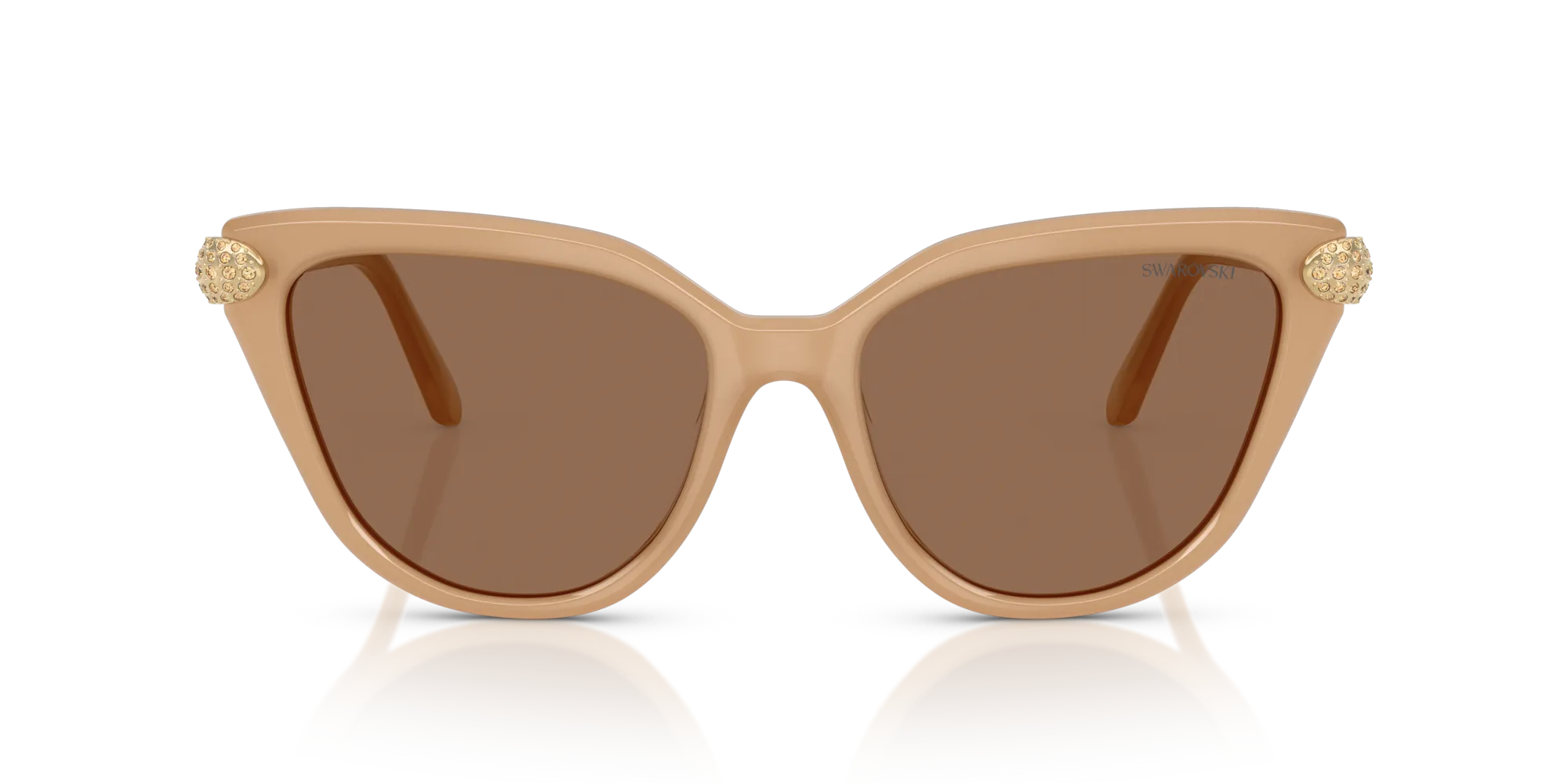 Swarovski SK6039 2002OK Occhiali da sole Acetato Beige Bronzo Cat Eye Normale - immagine 3