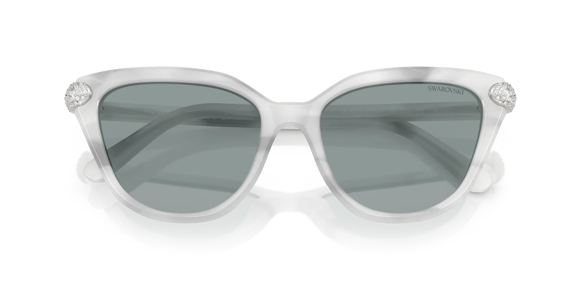 Swarovski SK6039 1042/1 Occhiali da sole Acetato Bianco Grigio Cat Eye Normale - immagine 2