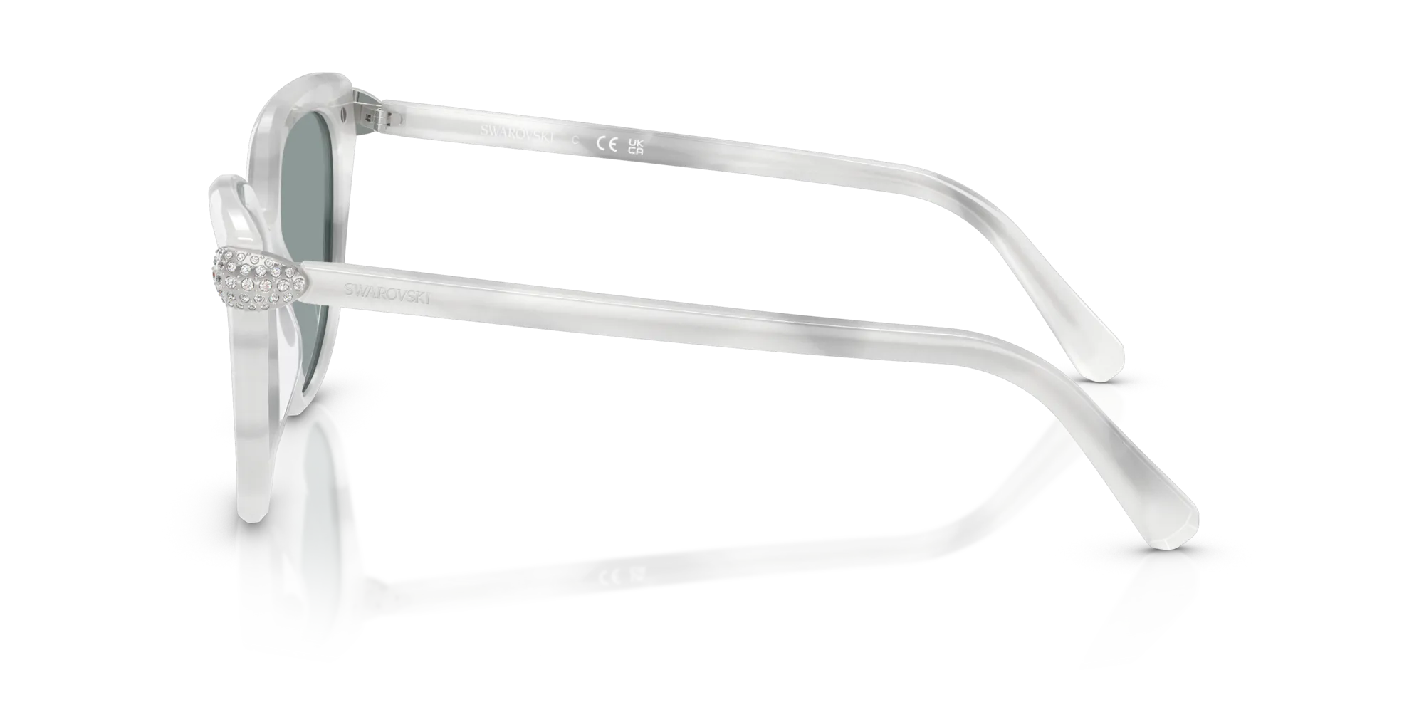 Swarovski SK6039 1042/1 Occhiali da sole Acetato Bianco Grigio Cat Eye Normale - immagine 4