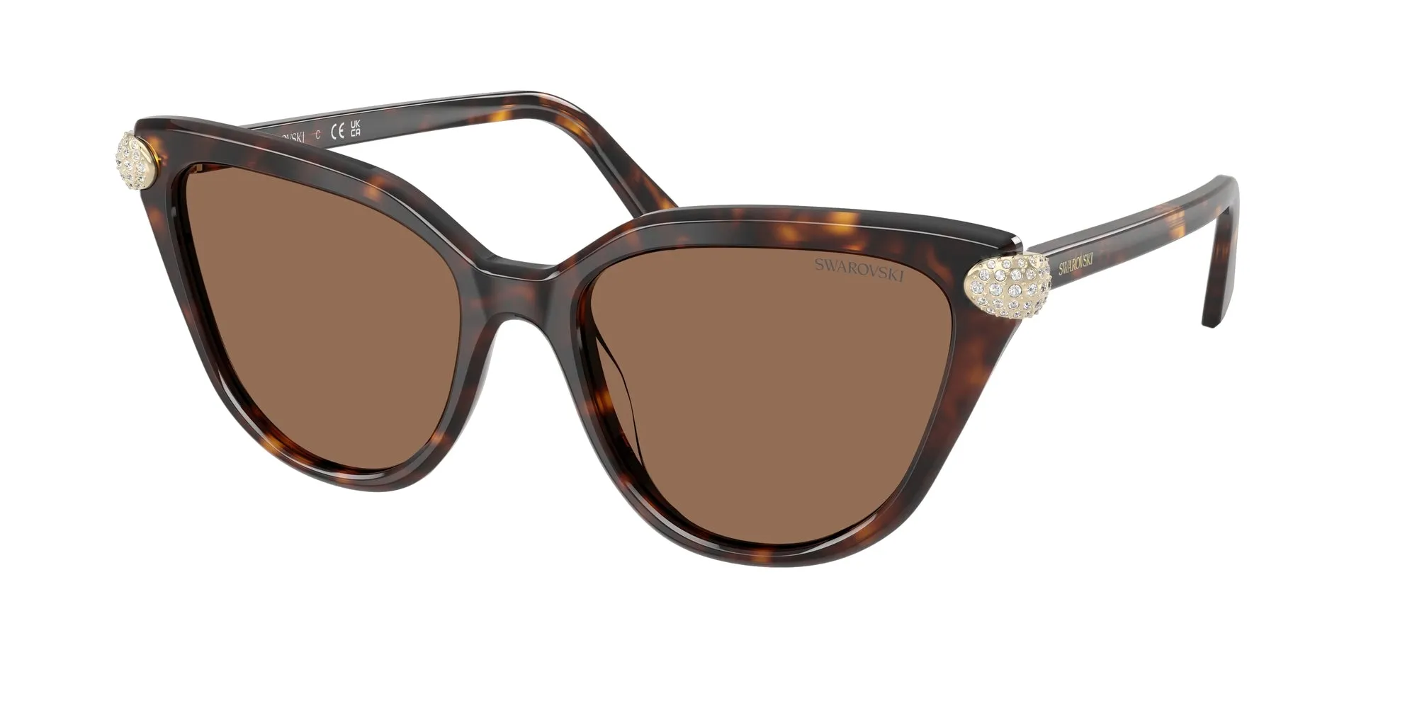 Swarovski SK6039 100273 Occhiali da sole Acetato Tartaruga Marrone Cat Eye Normale - immagine 1