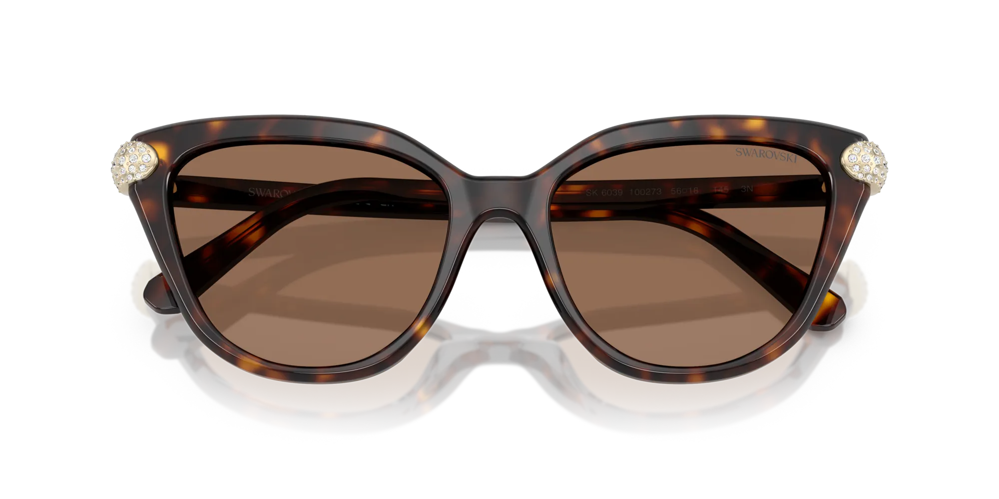 Swarovski SK6039 100273 Occhiali da sole Acetato Tartaruga Marrone Cat Eye Normale - immagine 2