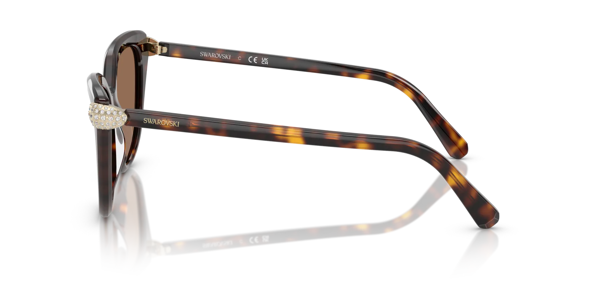 Swarovski SK6039 100273 Occhiali da sole Acetato Tartaruga Marrone Cat Eye Normale - immagine 4