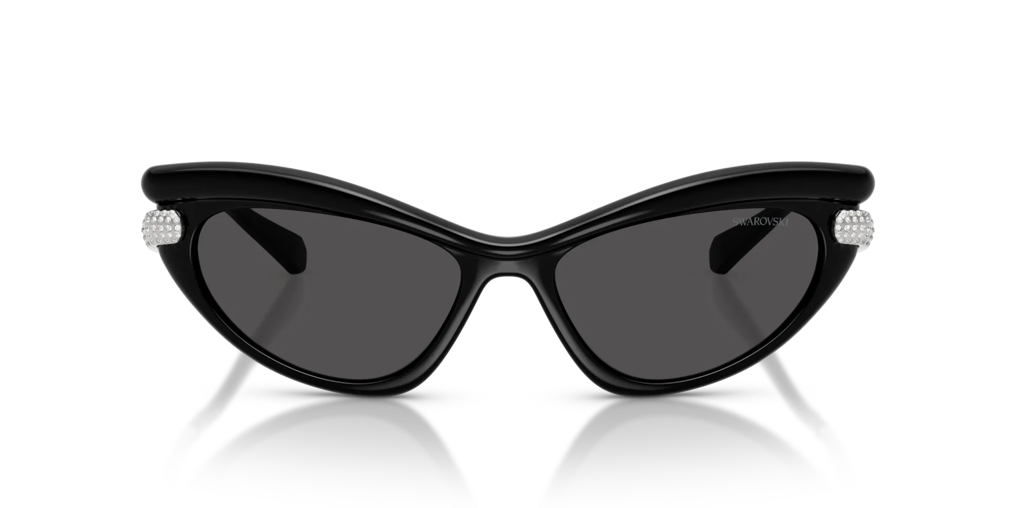 Swarovski SK6038 103887 Occhiali da sole Iniettato Nero Grigio Cat Eye Normale - immagine 3