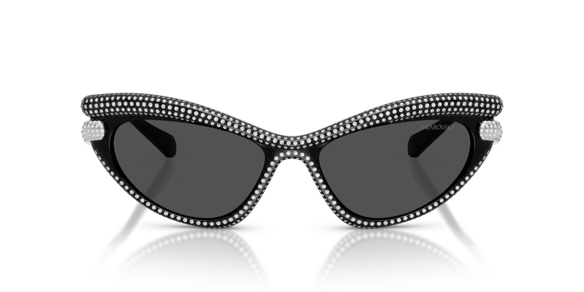 Swarovski SK6038 100187 Occhiali da sole Iniettato Nero Grigio Cat Eye Normale - immagine 3