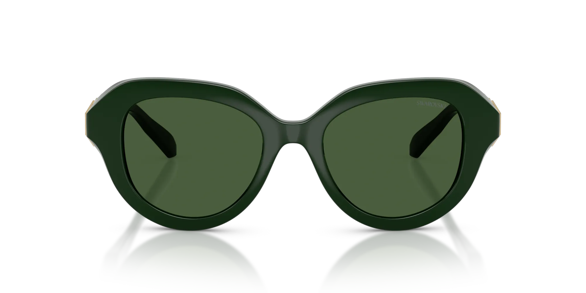 Swarovski SK6037 102671 Occhiali da sole Iniettato Verde Verde Rotonda Normale - immagine 3