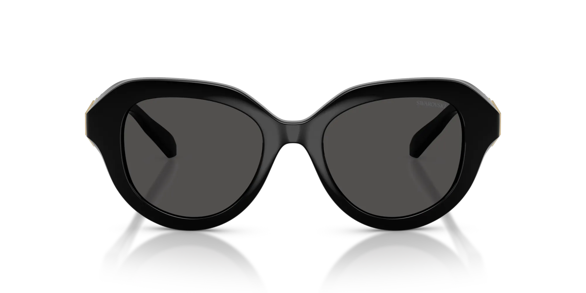 Swarovski SK6037 100187 Occhiali da sole Iniettato Nero Grigio Rotonda Normale - immagine 3
