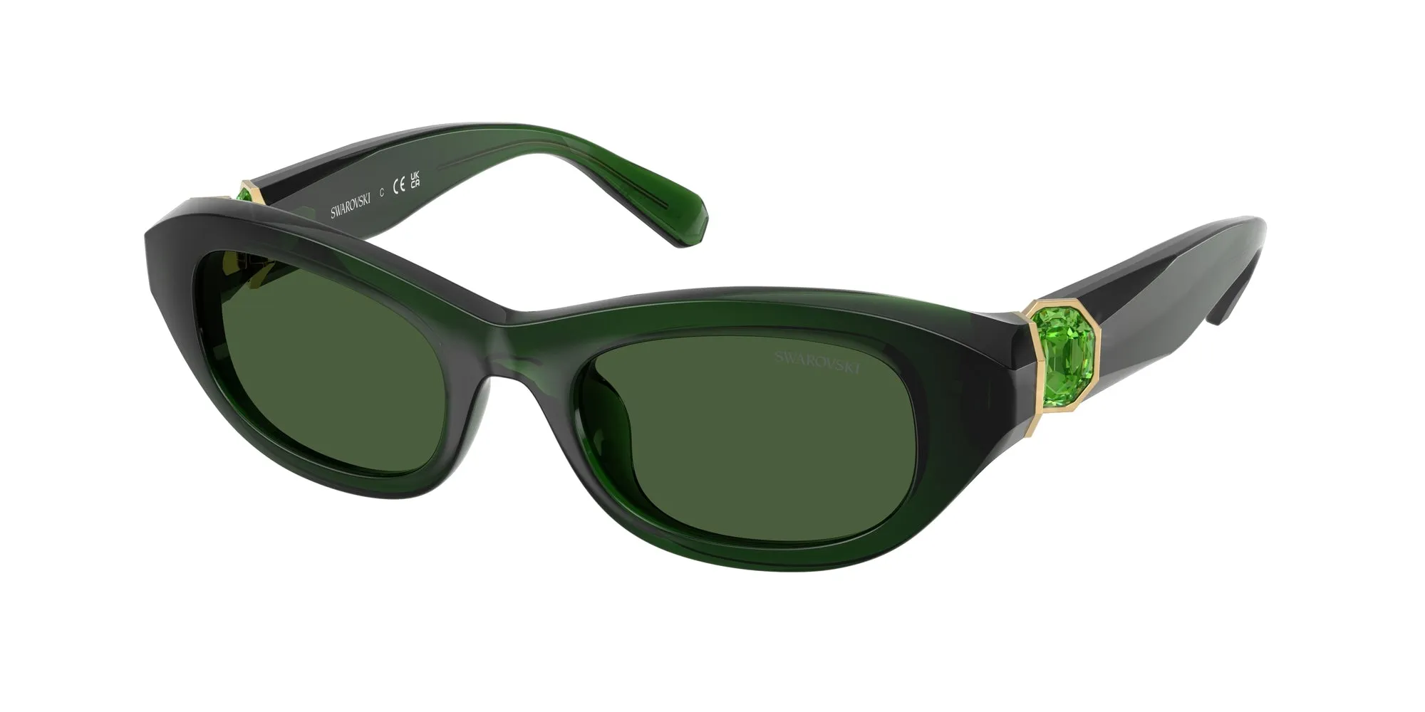 Swarovski SK6036U 108171 Occhiali da sole Acetato Verde Verde Pillow Normale - immagine 1