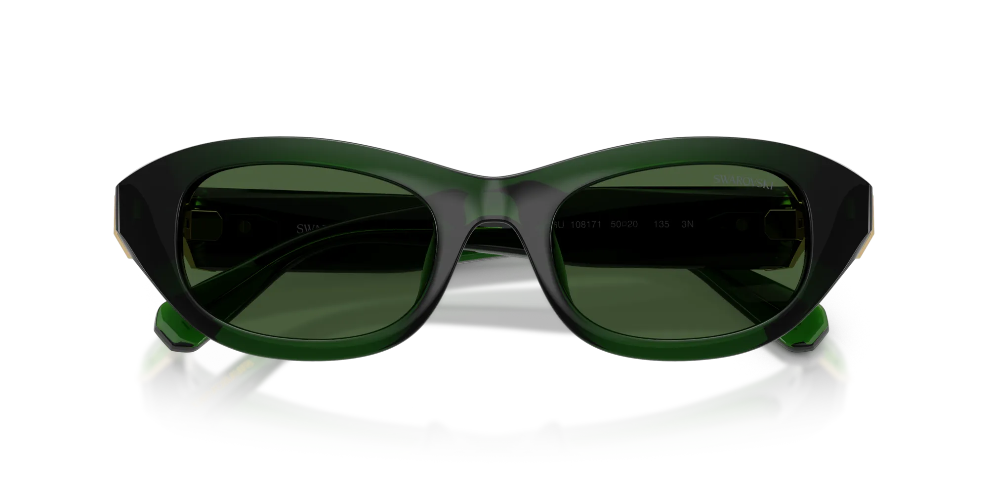 Swarovski SK6036U 108171 Occhiali da sole Acetato Verde Verde Pillow Normale - immagine 2