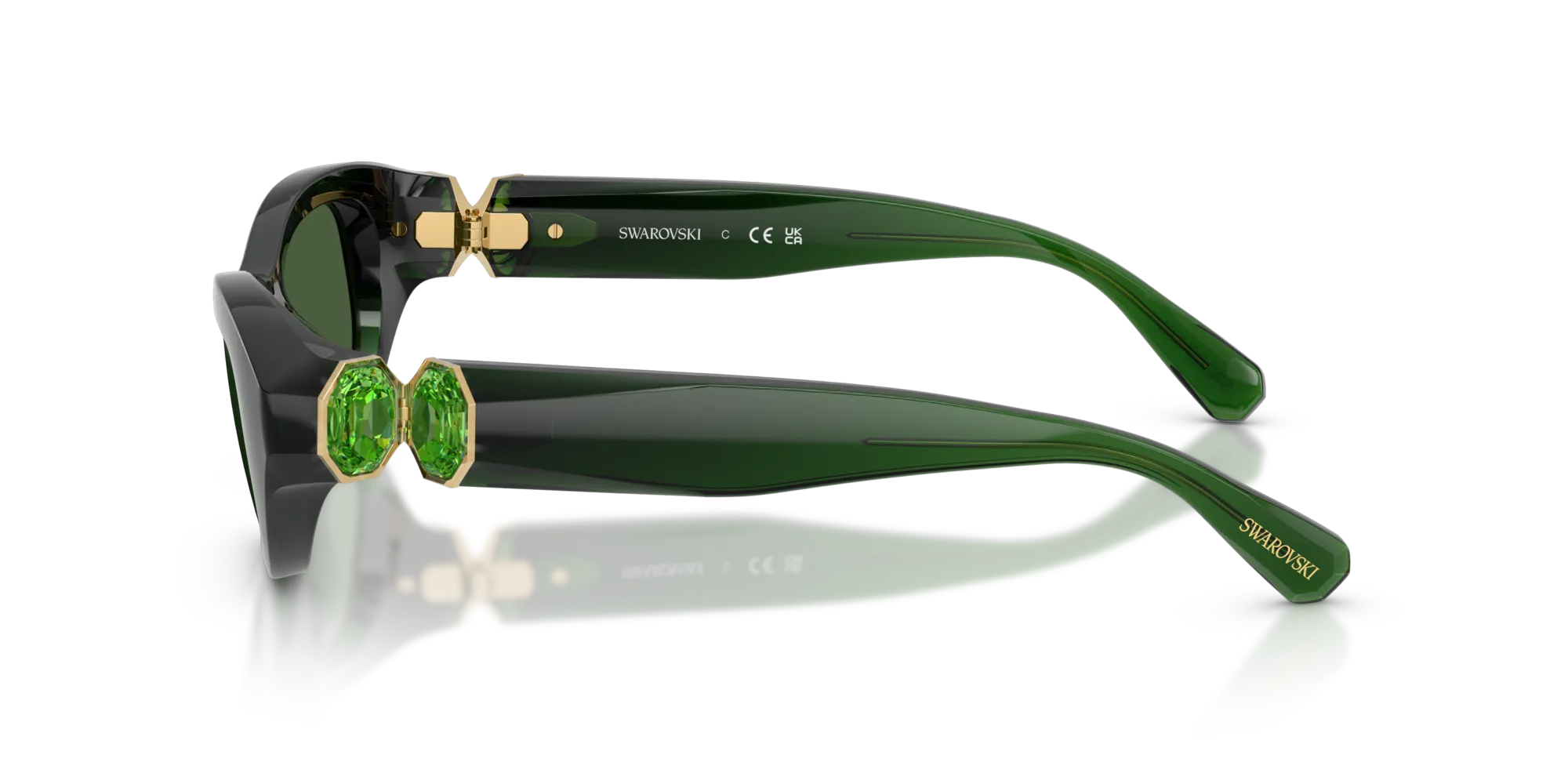 Swarovski SK6036U 108171 Occhiali da sole Acetato Verde Verde Pillow Normale - immagine 4