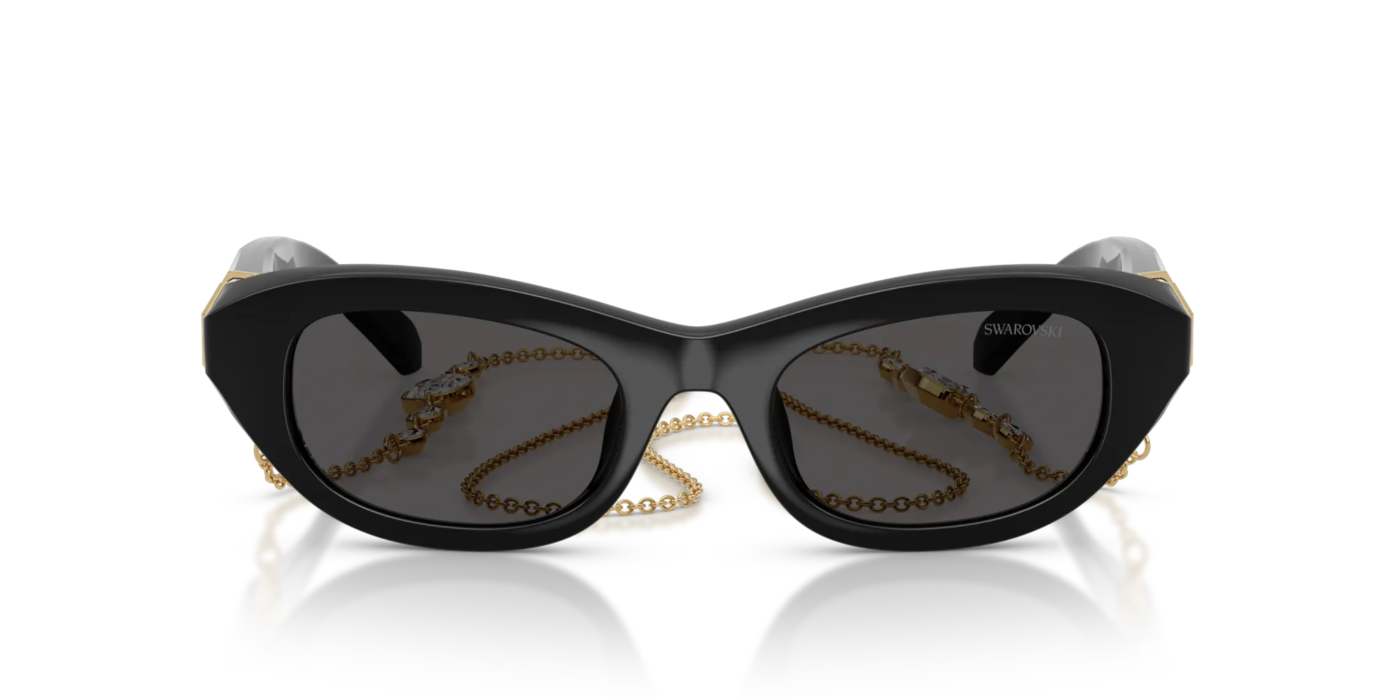 Swarovski SK6036U 107687 Occhiali da sole Acetato Nero Grigio Pillow Normale - immagine 3