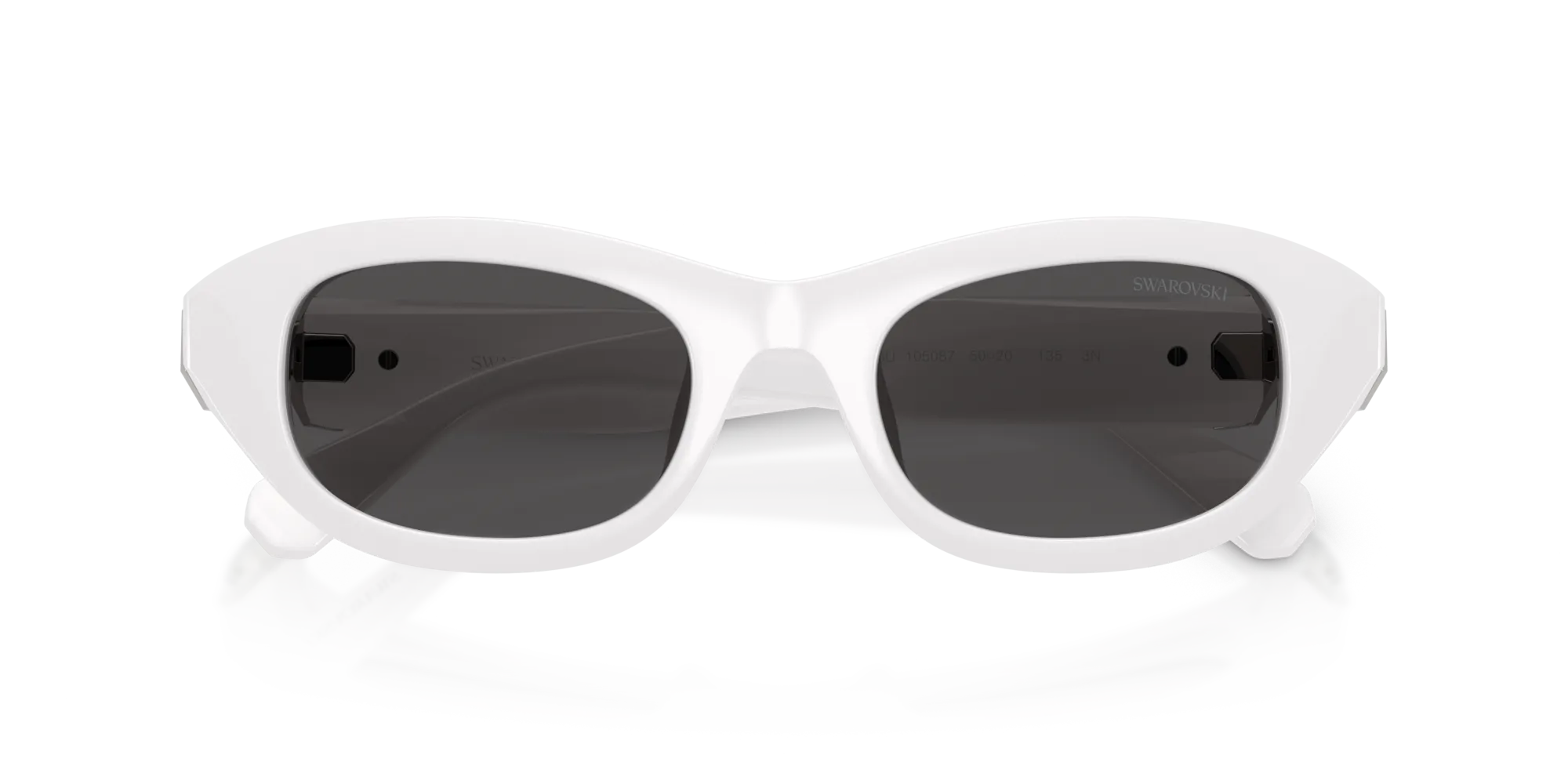 Swarovski SK6036U 105087 Occhiali da sole Acetato Bianco Grigio Pillow Normale - immagine 2