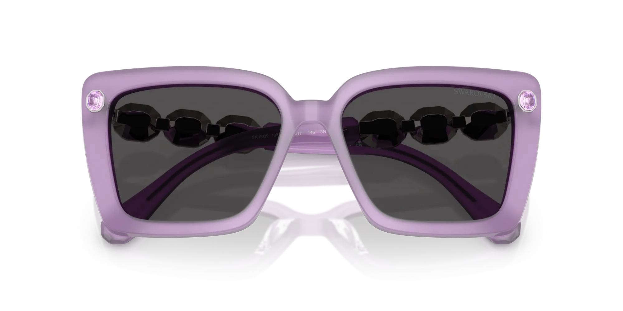 Swarovski SK6032 107587 Occhiali da sole Acetato Viola Grigio Squadrata Normale - immagine 2