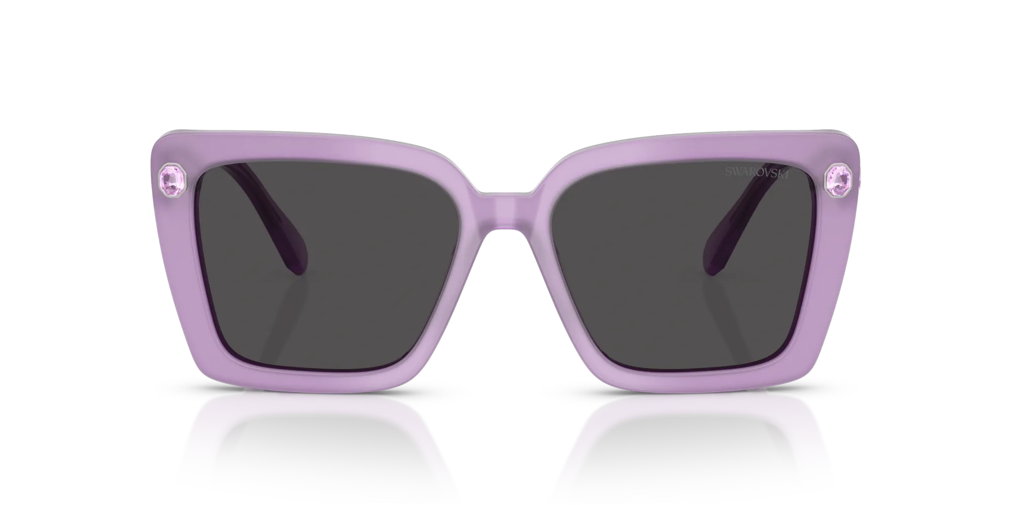 Swarovski SK6032 107587 Occhiali da sole Acetato Viola Grigio Squadrata Normale - immagine 3