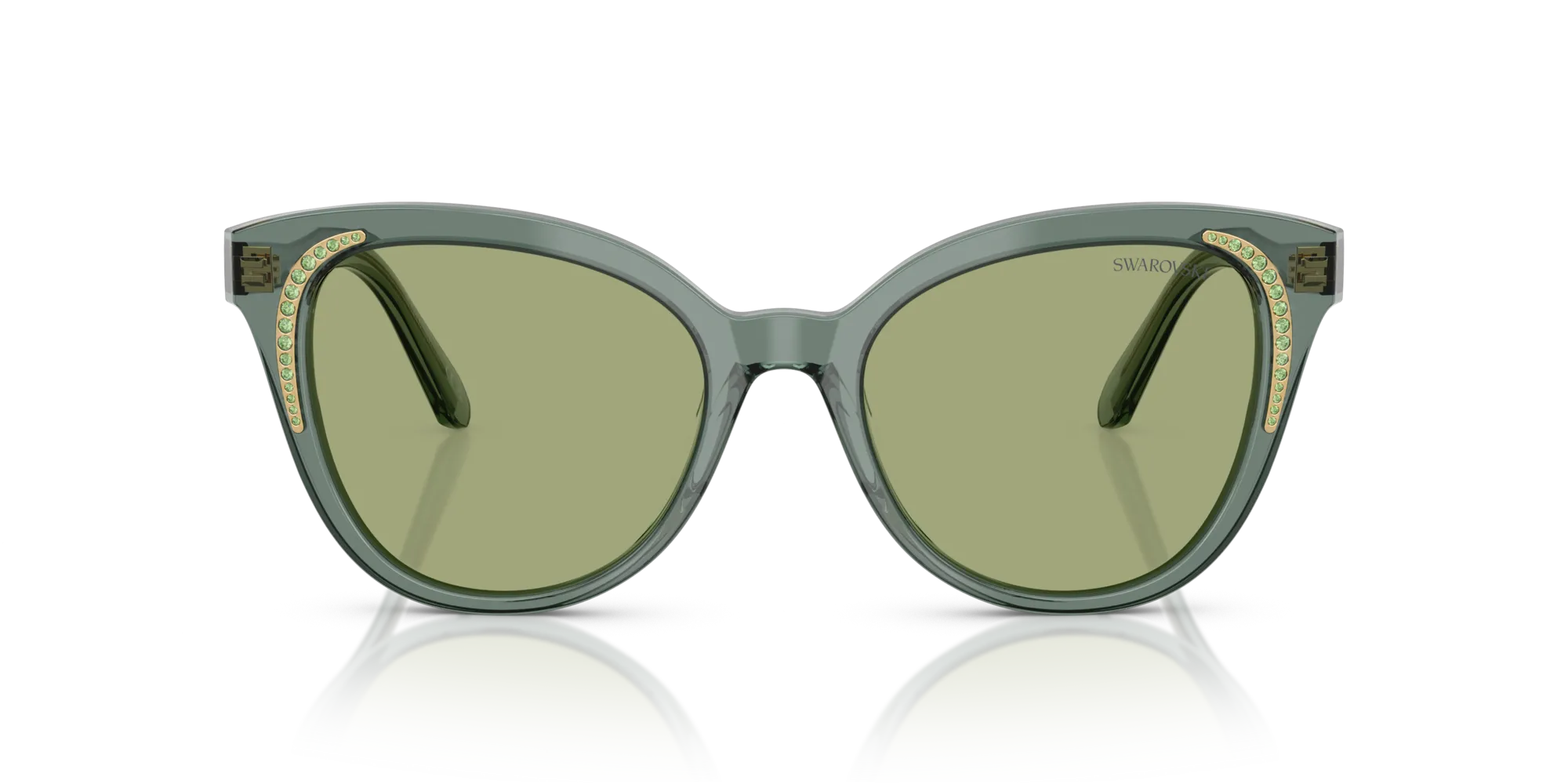 Swarovski SK6031 104382 Occhiali da sole Acetato Verde Verde Farfalla Normale - immagine 3