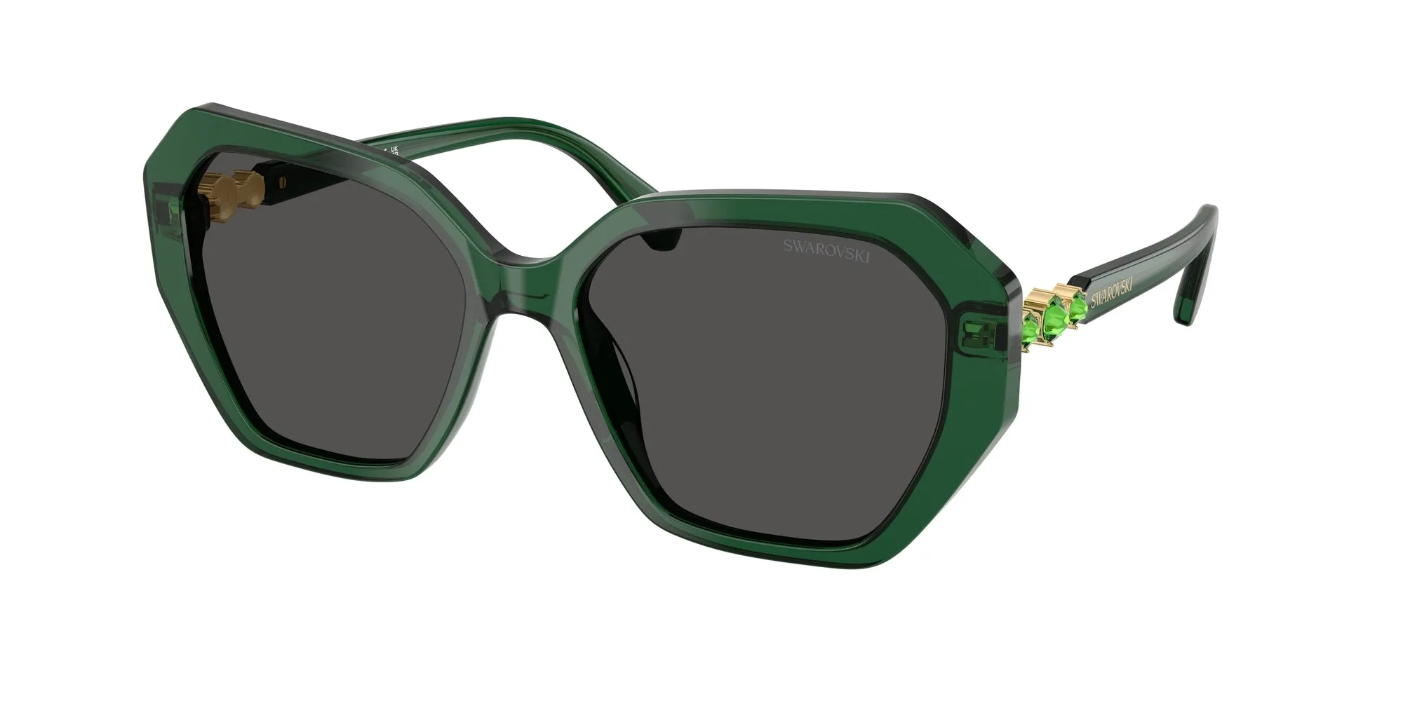 Swarovski SK6017 104587 Occhiali da sole Acetato Verde Grigio Geometrica Normale - immagine 1