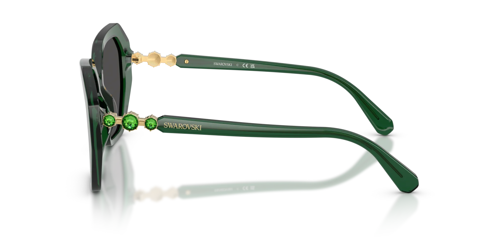 Swarovski SK6017 104587 Occhiali da sole Acetato Verde Grigio Geometrica Normale - immagine 4