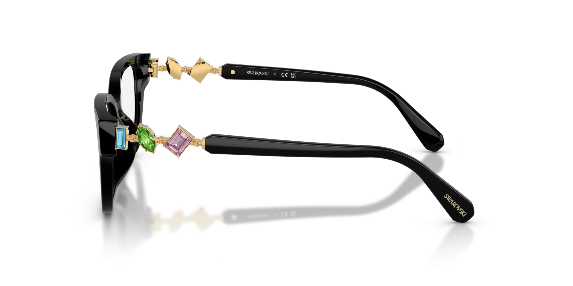 Swarovski SK2049D 1001 Montature da vista Acetato Nero Pillow Normale - immagine 4