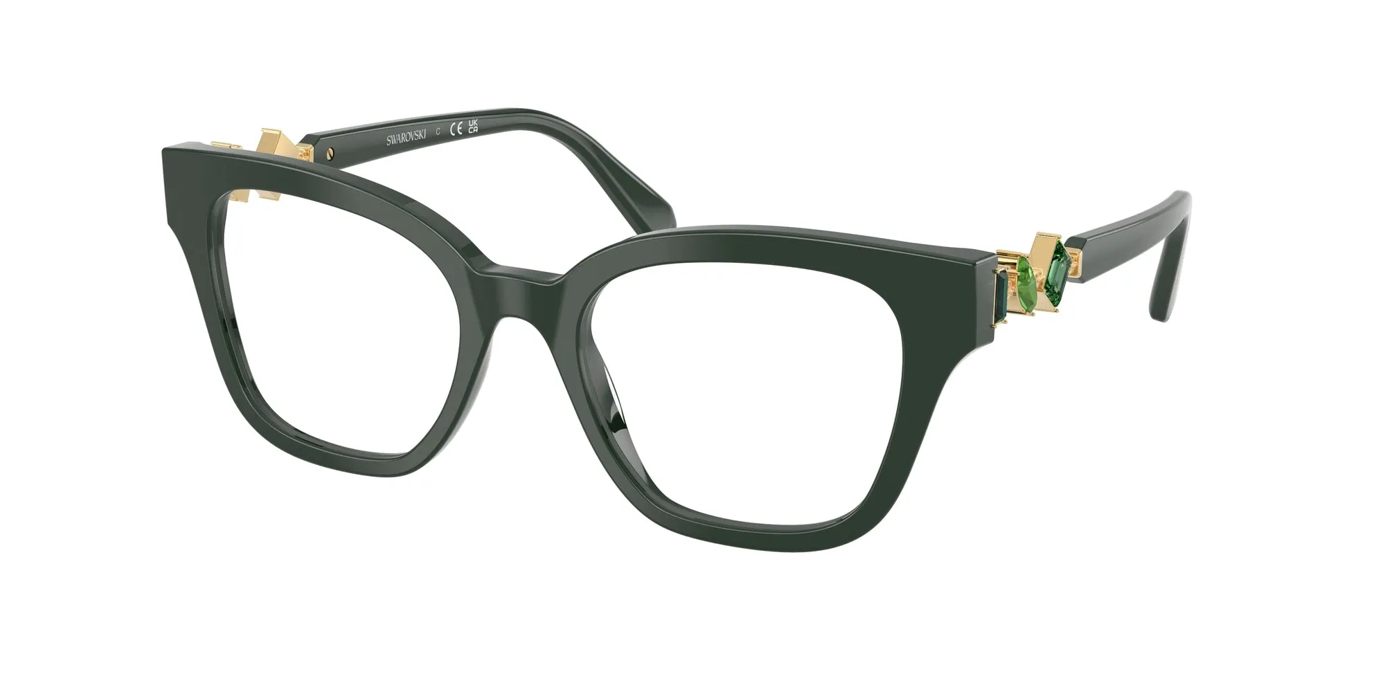 Swarovski SK2048 1026 Montature da vista Acetato Verde Squadrata Normale - immagine 1