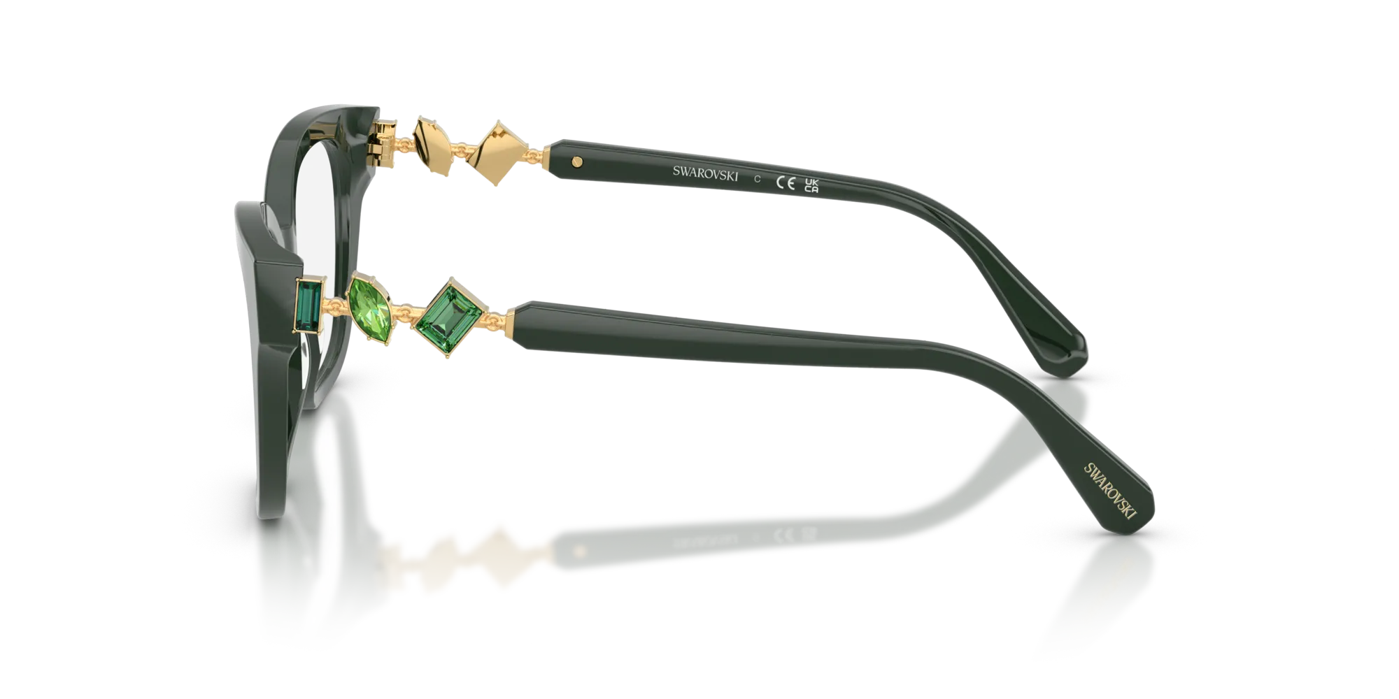 Swarovski SK2048 1026 Montature da vista Acetato Verde Squadrata Normale - immagine 4