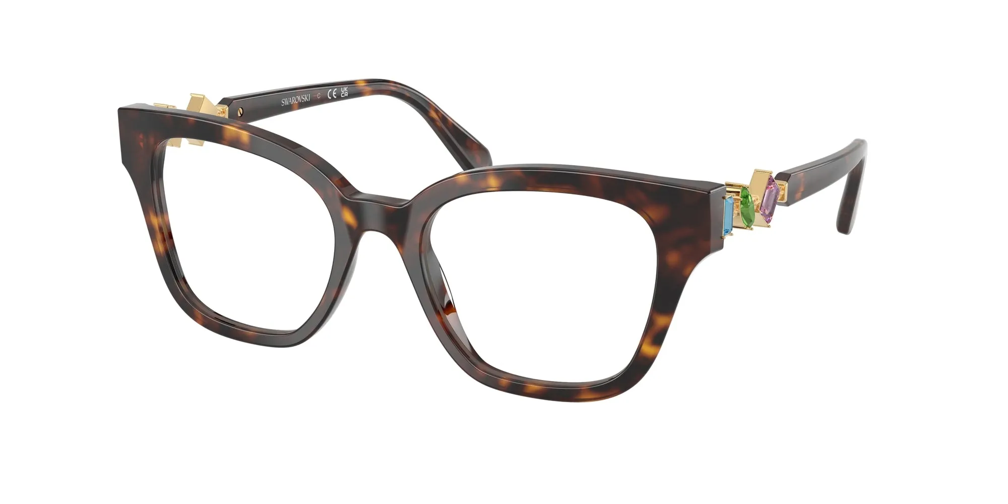 Swarovski SK2048 1002 Montature da vista Acetato Tartaruga Squadrata Normale - immagine 1