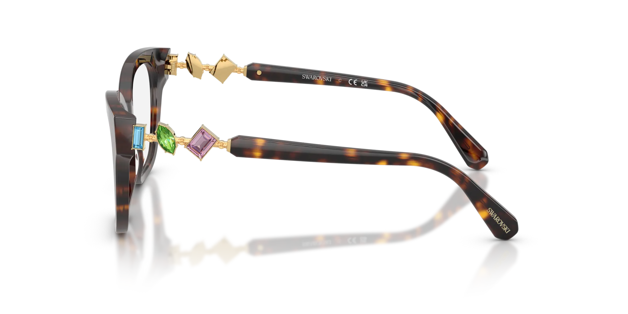 Swarovski SK2048 1002 Montature da vista Acetato Tartaruga Squadrata Normale - immagine 4