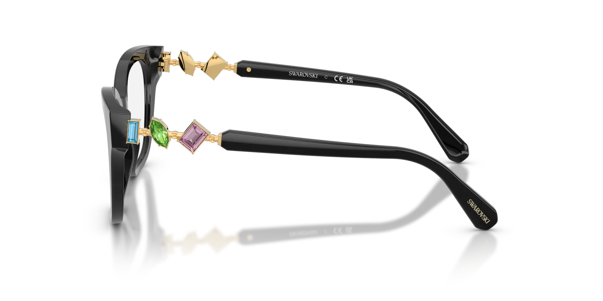 Swarovski SK2048 1001 Montature da vista Acetato Nero Squadrata Normale - immagine 4