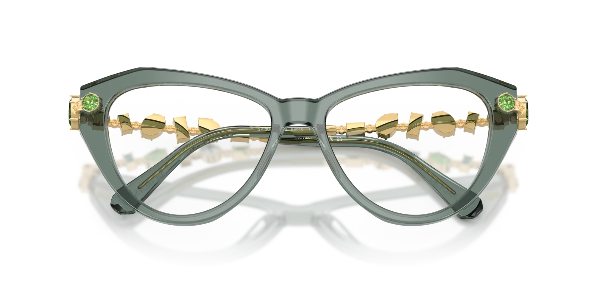 Swarovski SK2047 1043 Montature da vista Acetato Verde Cat Eye Normale - immagine 2