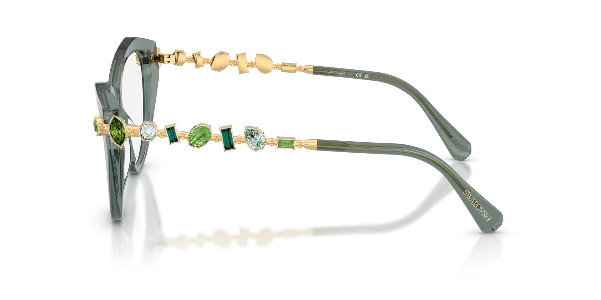 Swarovski SK2047 1043 Montature da vista Acetato Verde Cat Eye Normale - immagine 4