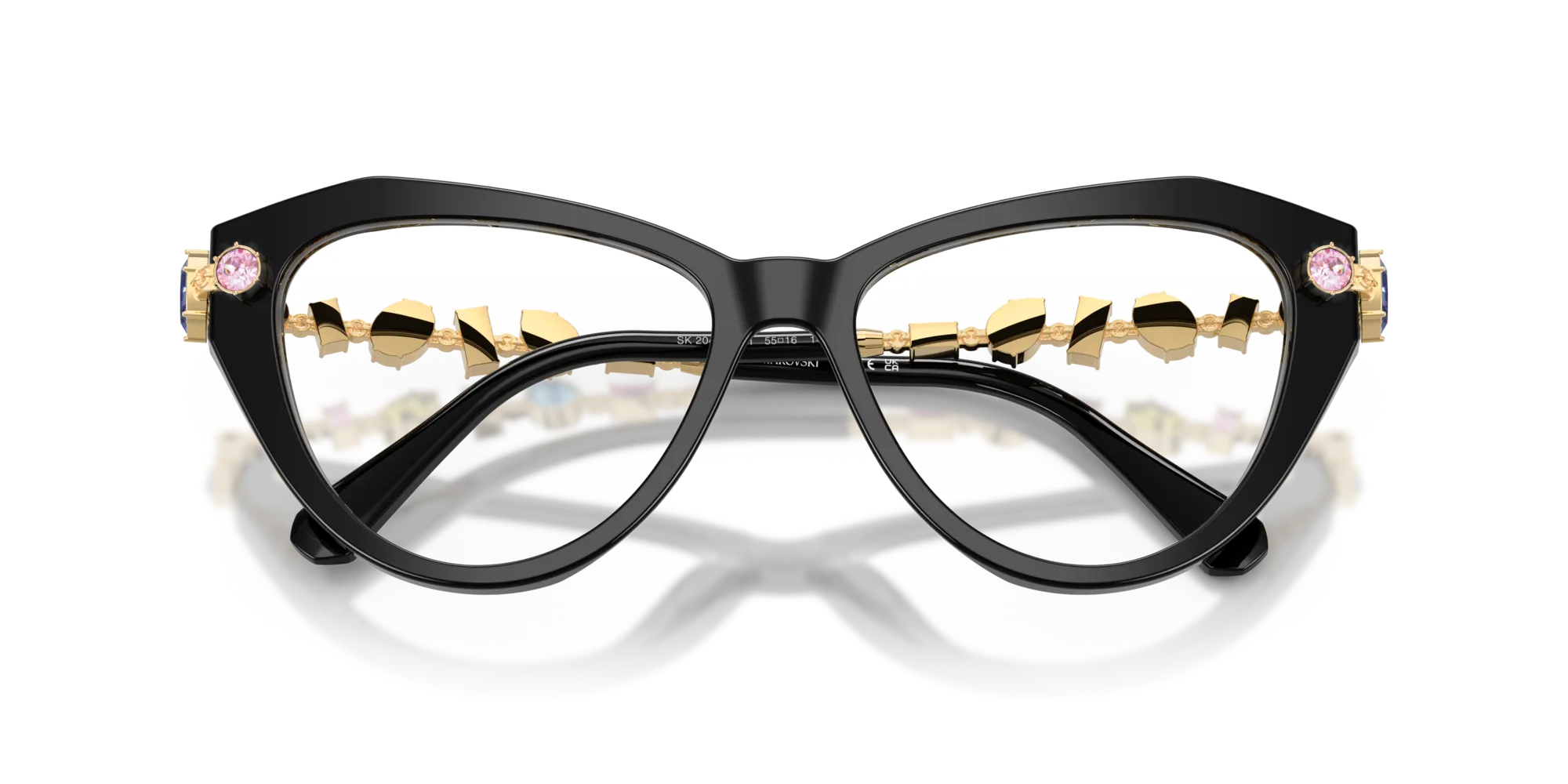 Swarovski SK2047 1001 Montature da vista Acetato Nero Cat Eye Normale - immagine 2