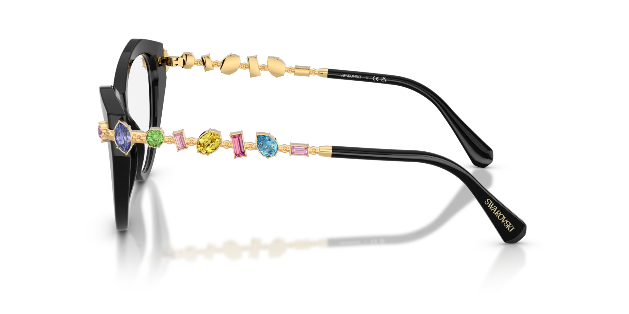 Swarovski SK2047 1001 Montature da vista Acetato Nero Cat Eye Normale - immagine 4