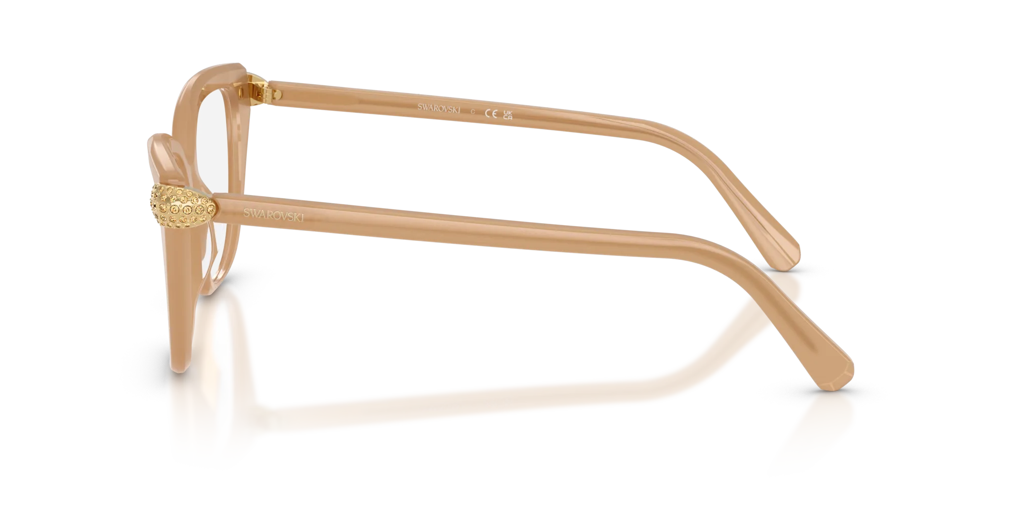 Swarovski SK2045 2002 Montature da vista Acetato Beige Cat Eye Normale - immagine 4