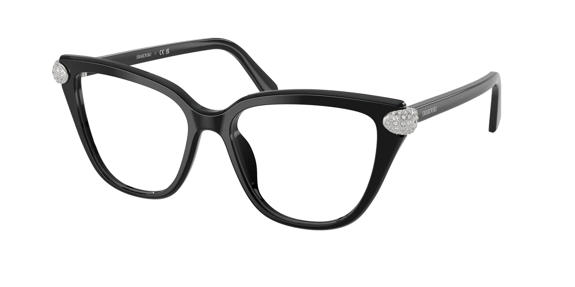 Swarovski SK2045 1001 Montature da vista Acetato Nero Cat Eye Normale - immagine 1
