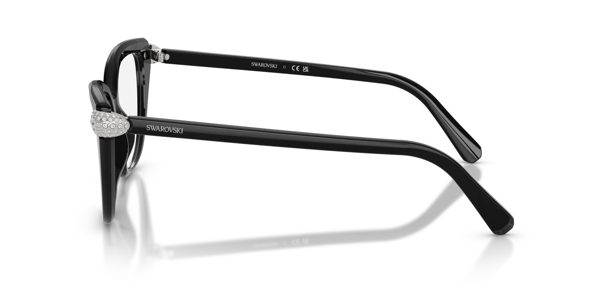 Swarovski SK2045 1001 Montature da vista Acetato Nero Cat Eye Normale - immagine 4