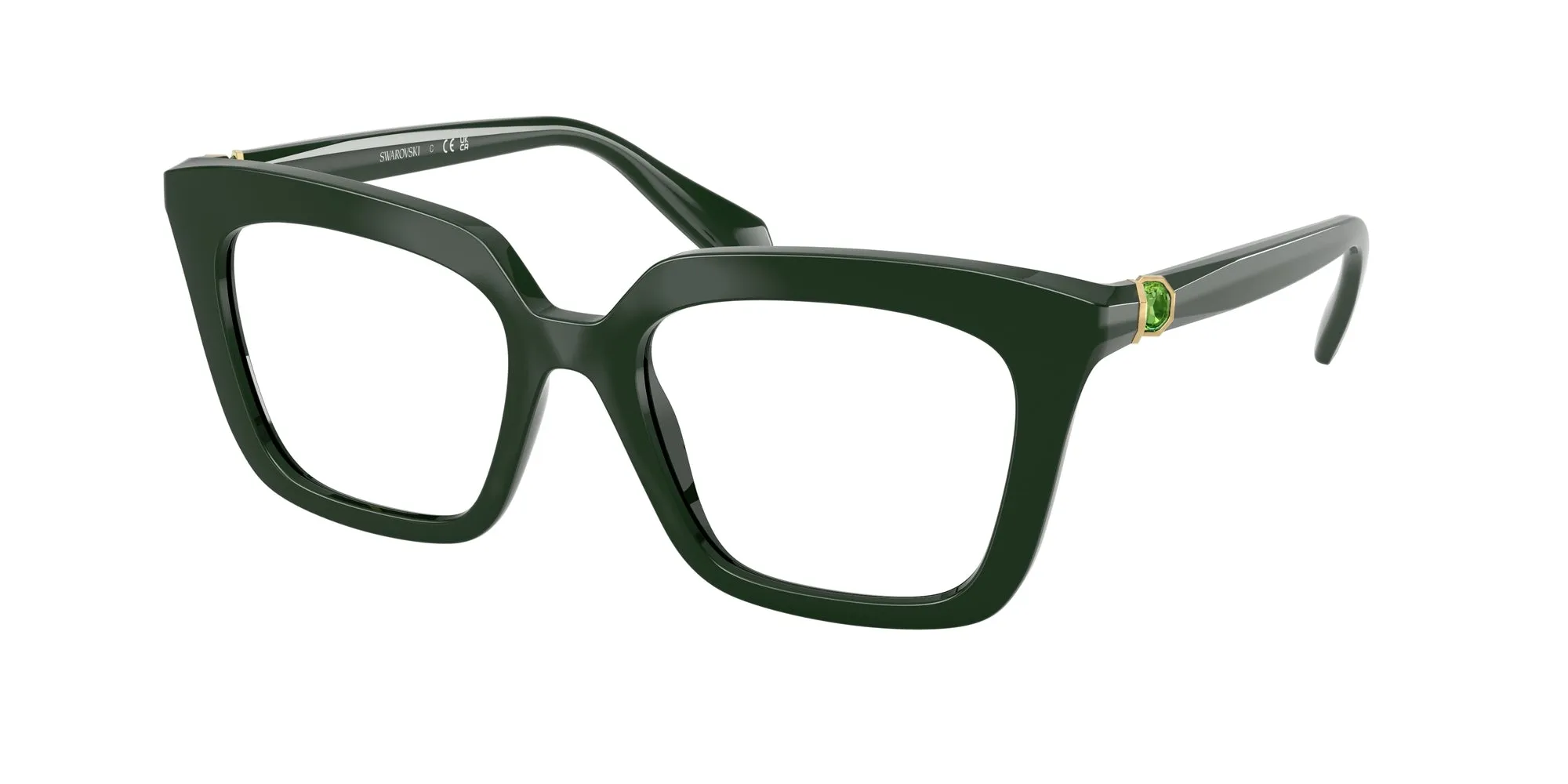 Swarovski SK2043 1026 Montature da vista Acetato Verde Squadrata Normale - immagine 1
