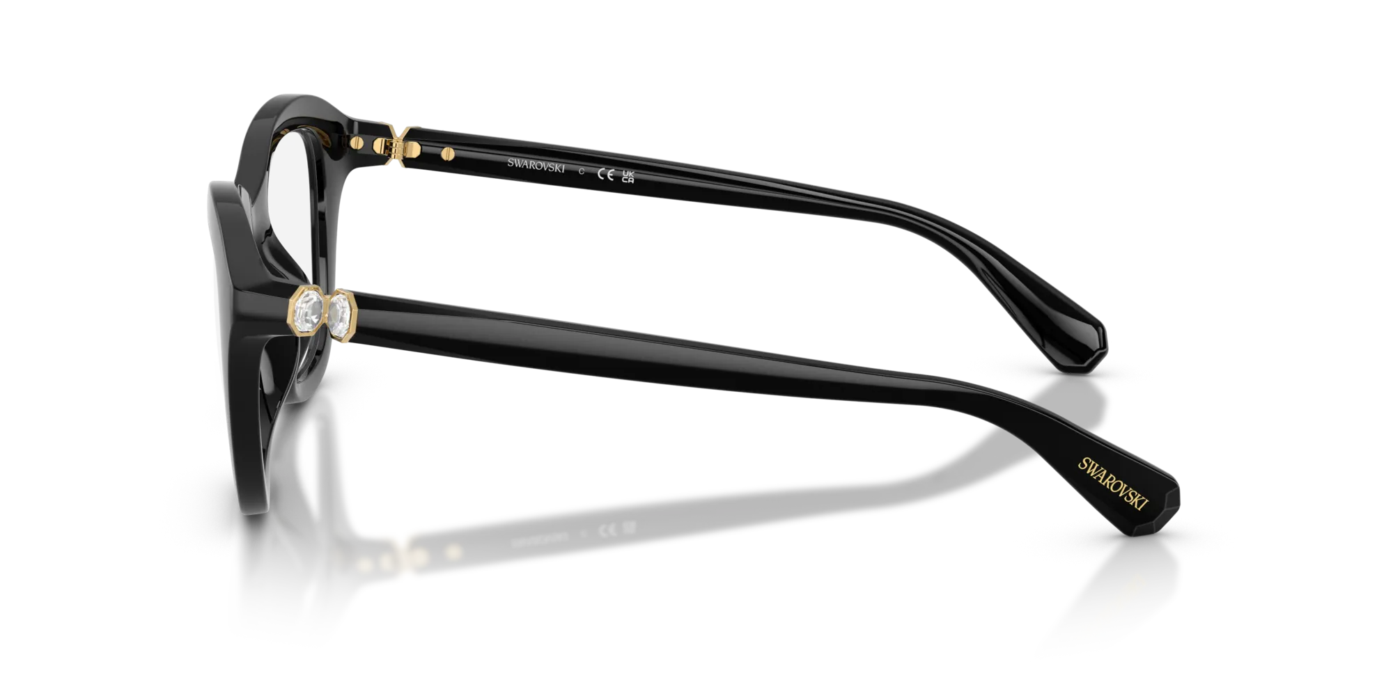Swarovski SK2042U 1001 Montature da vista Iniettato Nero Cat Eye Normale - immagine 4