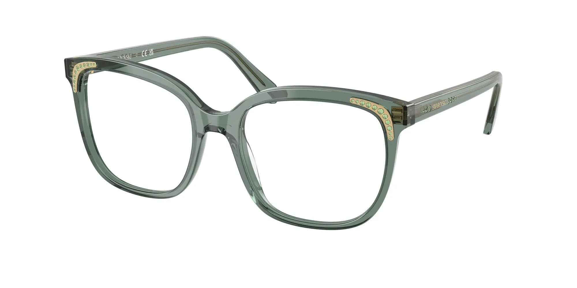 Swarovski SK2033 1043 Montature da vista Acetato Verde Farfalla Normale - immagine 1