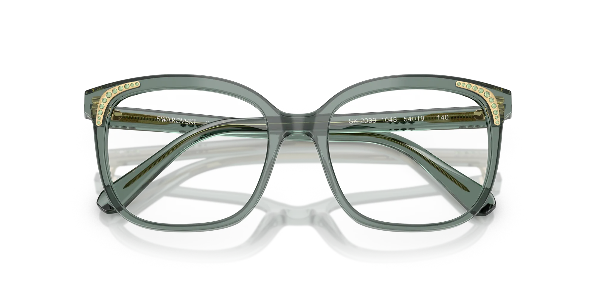 Swarovski SK2033 1043 Montature da vista Acetato Verde Farfalla Normale - immagine 2