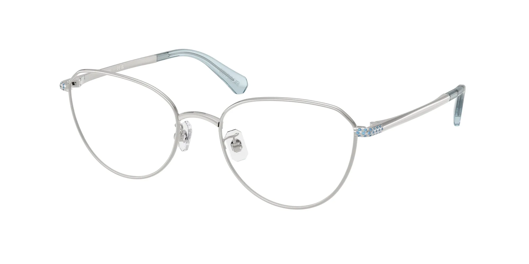 Swarovski SK1029D 4020 Montature da vista Metallo Argento Rotonda Normale - immagine 1