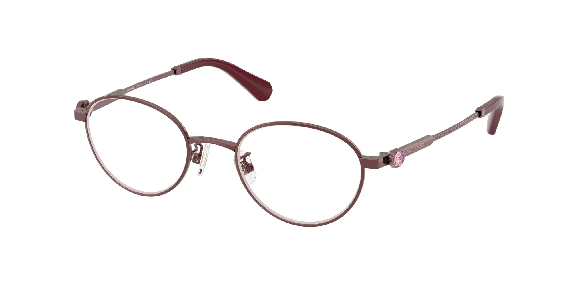 Swarovski SK1028TD 4040 Montature da vista Titanio Viola Rotonda Normale - immagine 1
