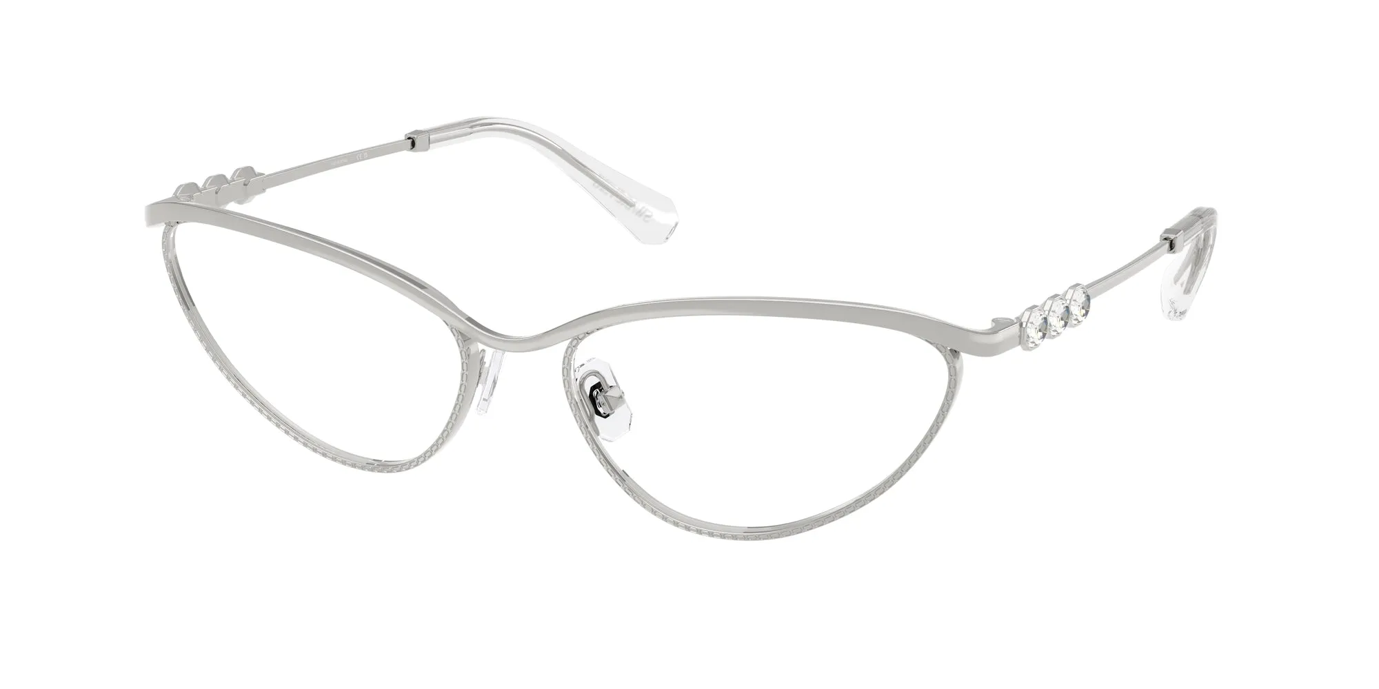 Swarovski SK1027 4001 Montature da vista Metallo Argento Cat Eye Normale - immagine 1